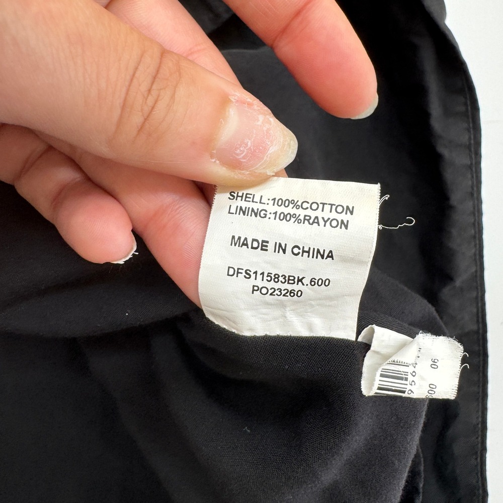 DISSH Dress Womens 6 Black Skylar Mini Puff Sleeve V Neck Pockets Minimalist - Picture 6 of 13